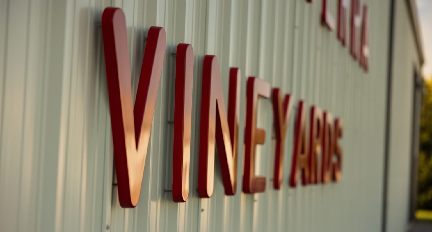 Custom dimensional lettering on a building exterior